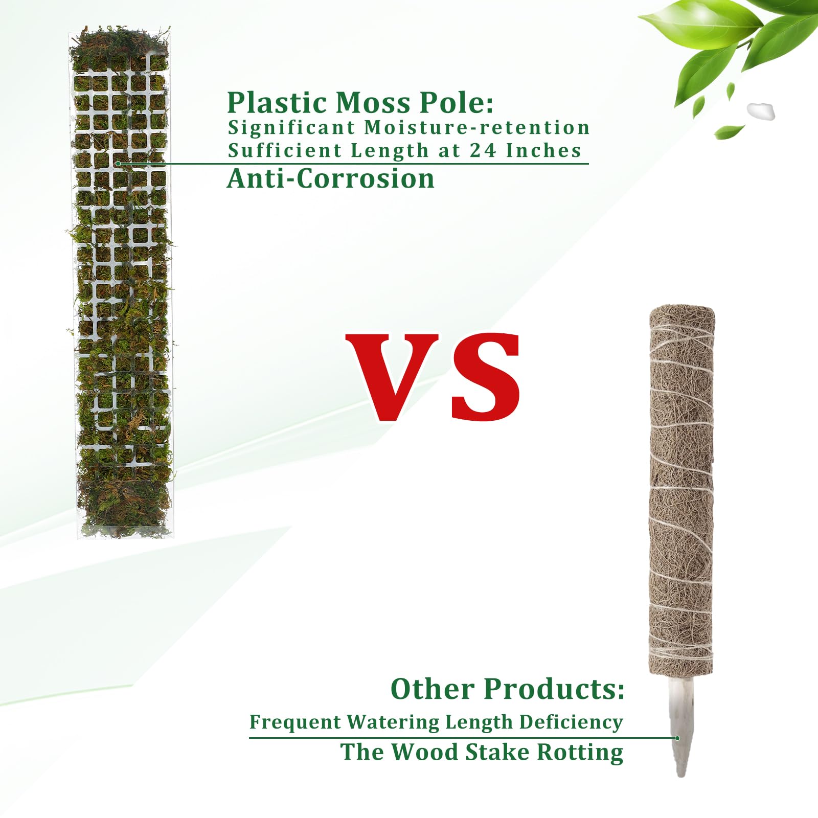 Moss Pole Plastic Plant Stand  - Plant Support Stake 评论和价格